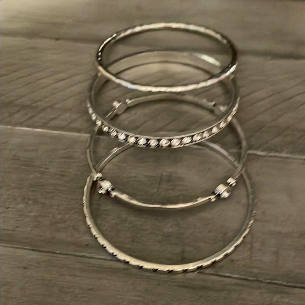 Elegant Silver Bangle Set